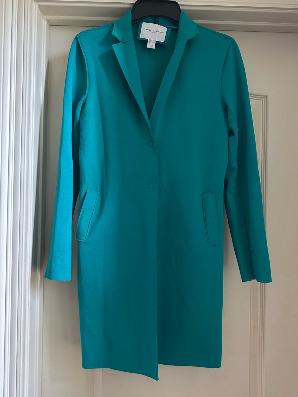 Carolina Belle Teal Long Sleeve Coat Dress
